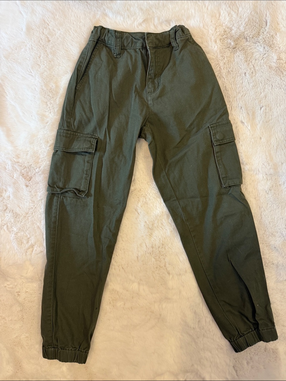 Forever 21 Kids Olive Cargo Jogger Pants